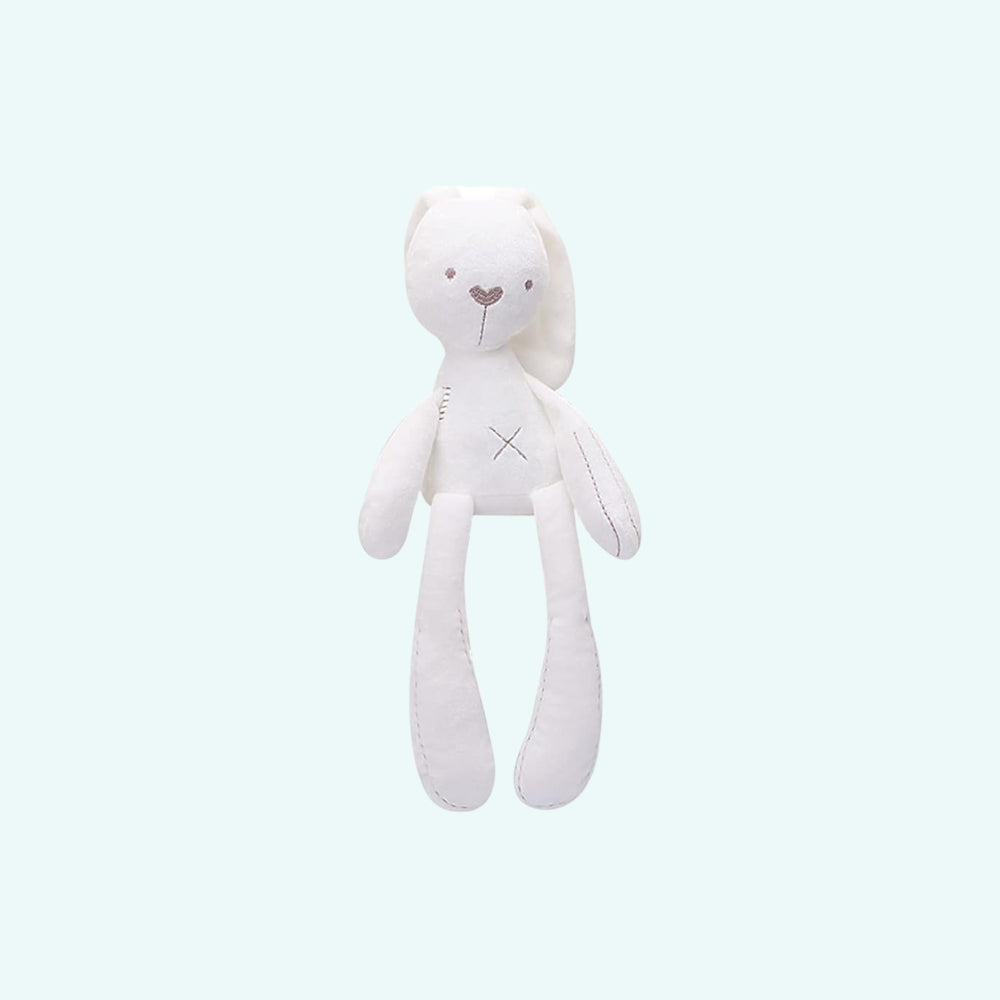 Peluche lapin blanc rose câlin doux enfant déco chambre