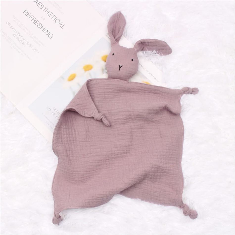 Peluche lapin câlin coton mousseline doux enfant