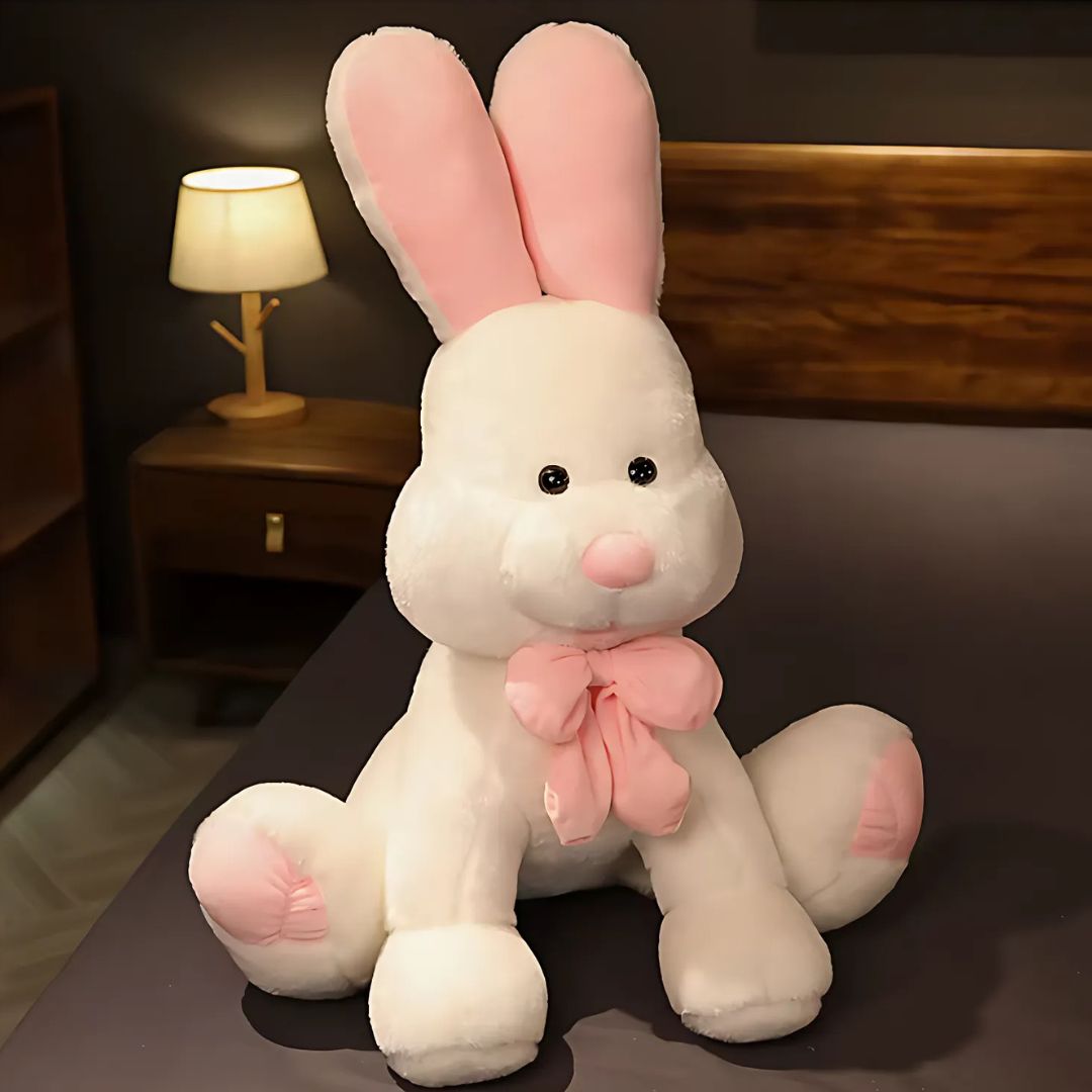 Peluche lapin géant blanc doux câlin enfant chambre