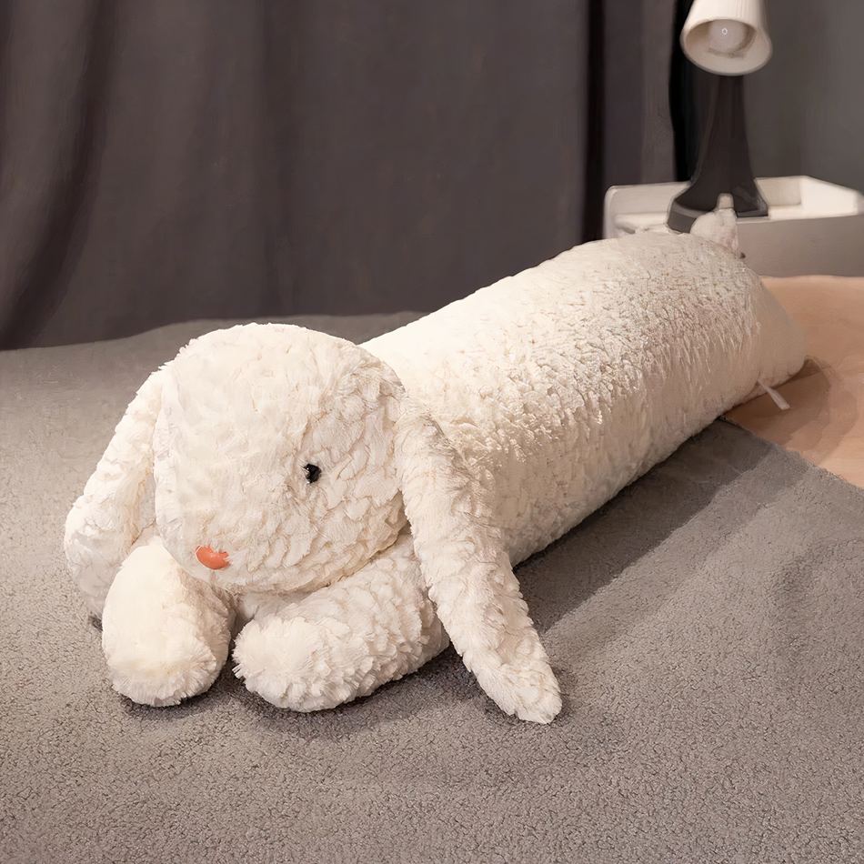 Peluche lapin géant doux coussin confort enfant