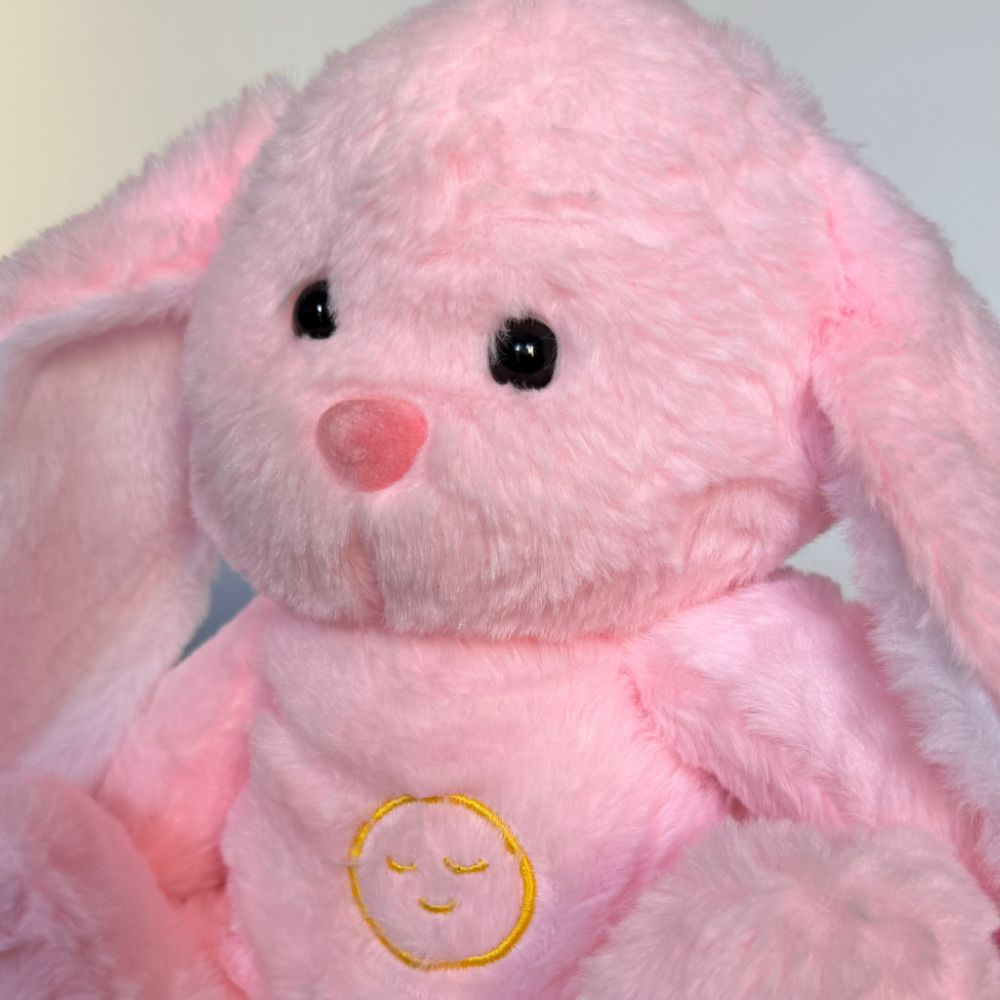 Peluche lapin rose veilleuse douce sommeil enfant
