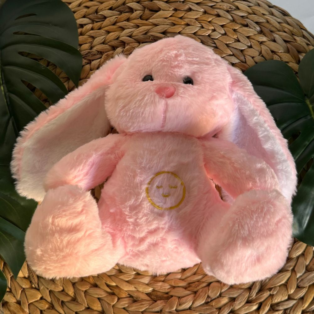 Peluche lapin rose veilleuse douce sommeil enfant