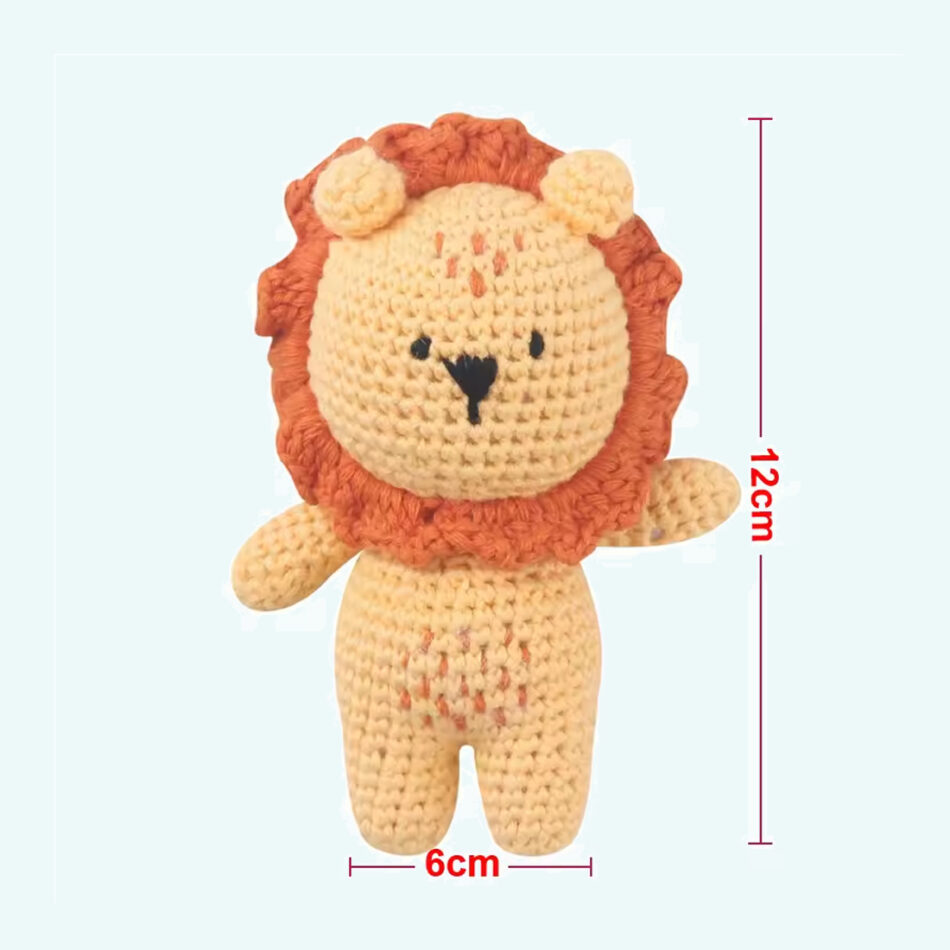 Peluche lion crochet doux safari forêt tropicale