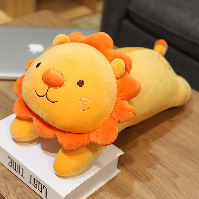 Peluche lion orange content