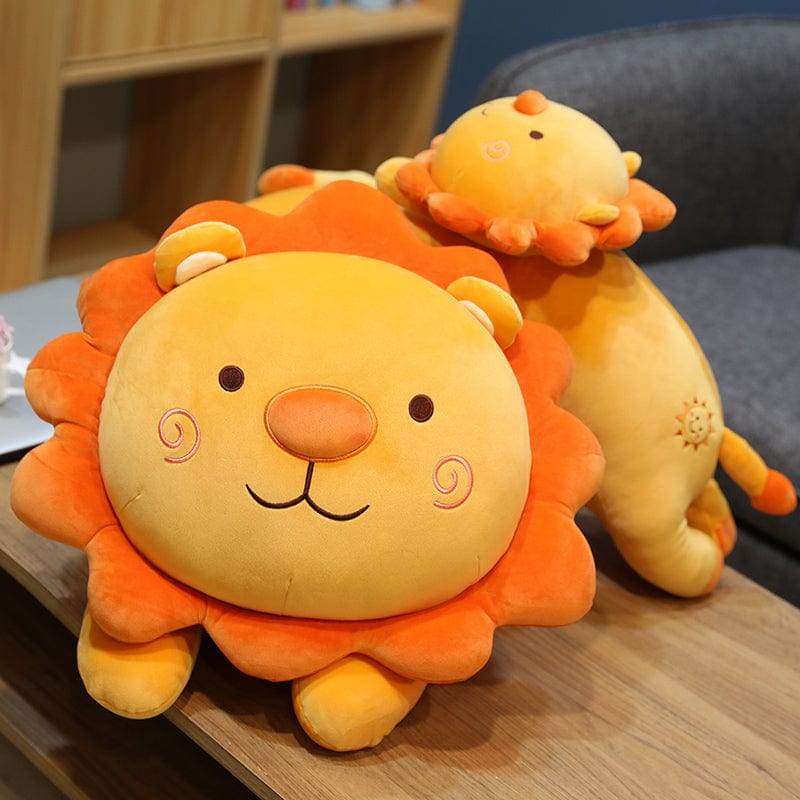 Peluche lion orange content