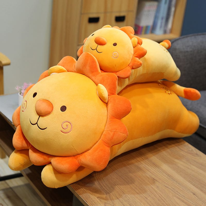 Peluche lion orange content