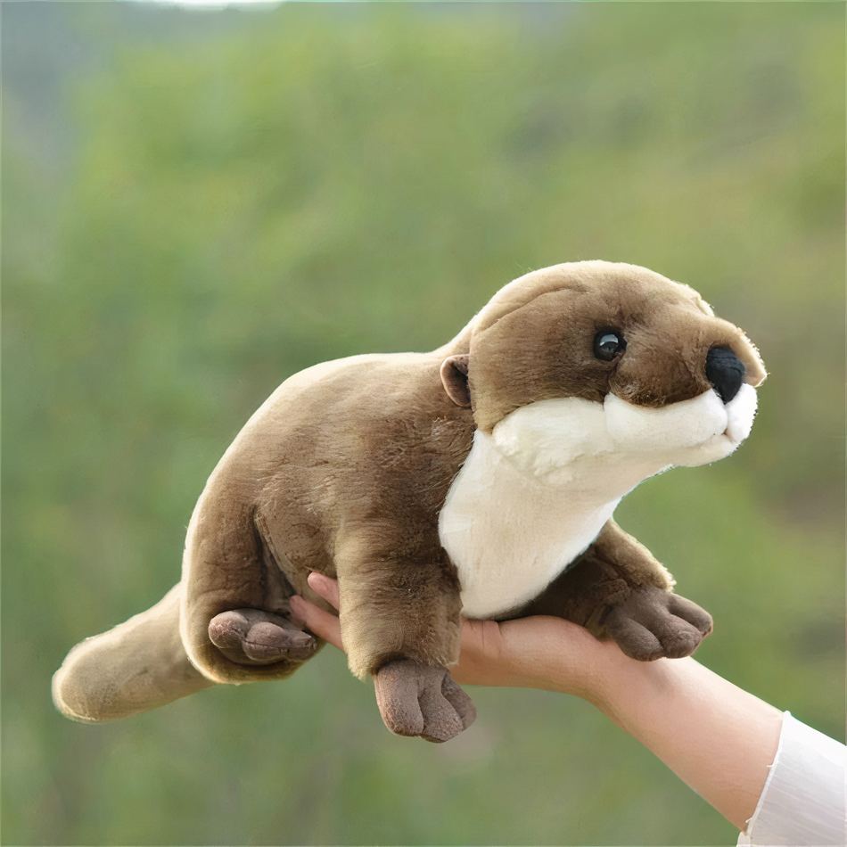 Peluche loutre réaliste douce câline pour enfant