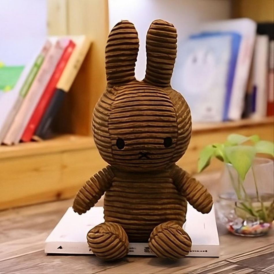 Peluche Miffy marron côtelé douce enfant câlin