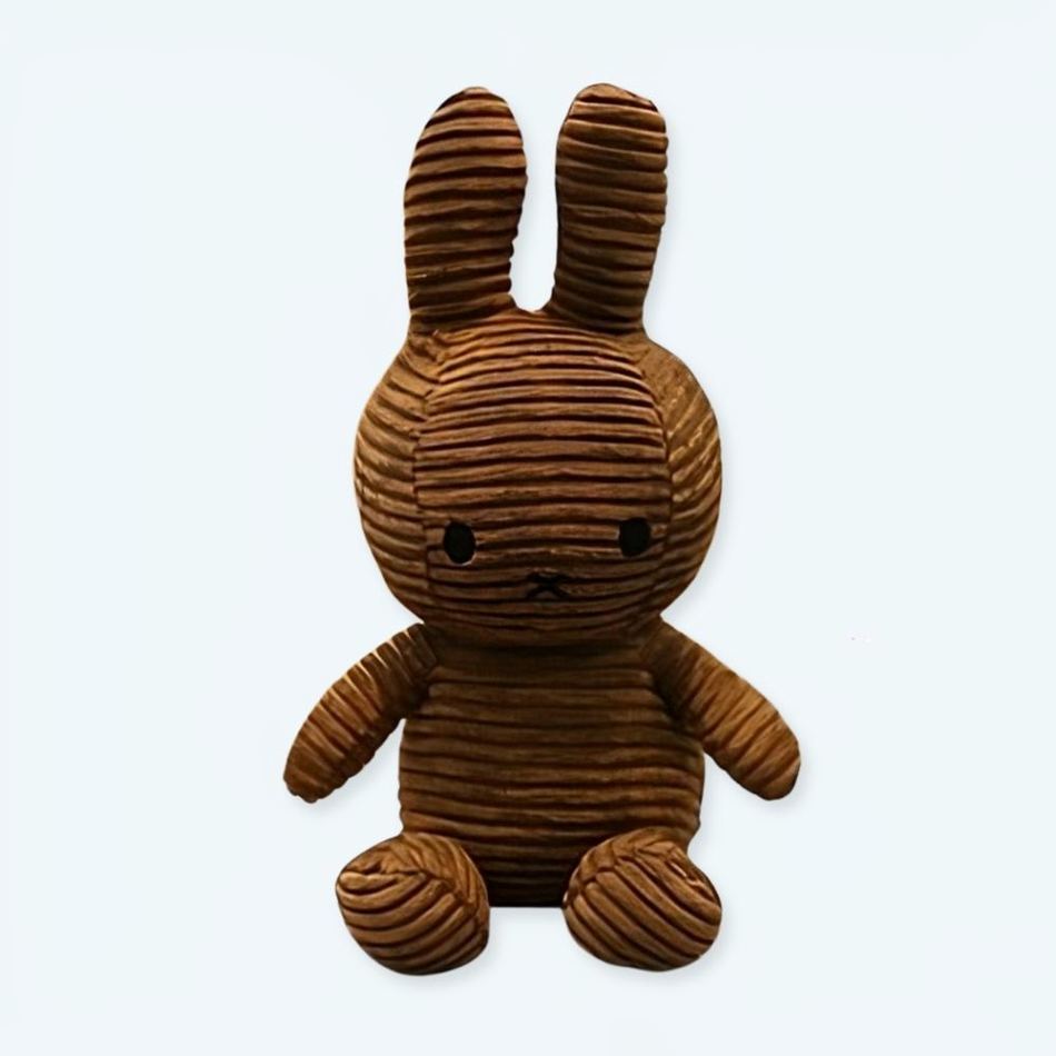Peluche Miffy marron côtelé douce enfant câlin