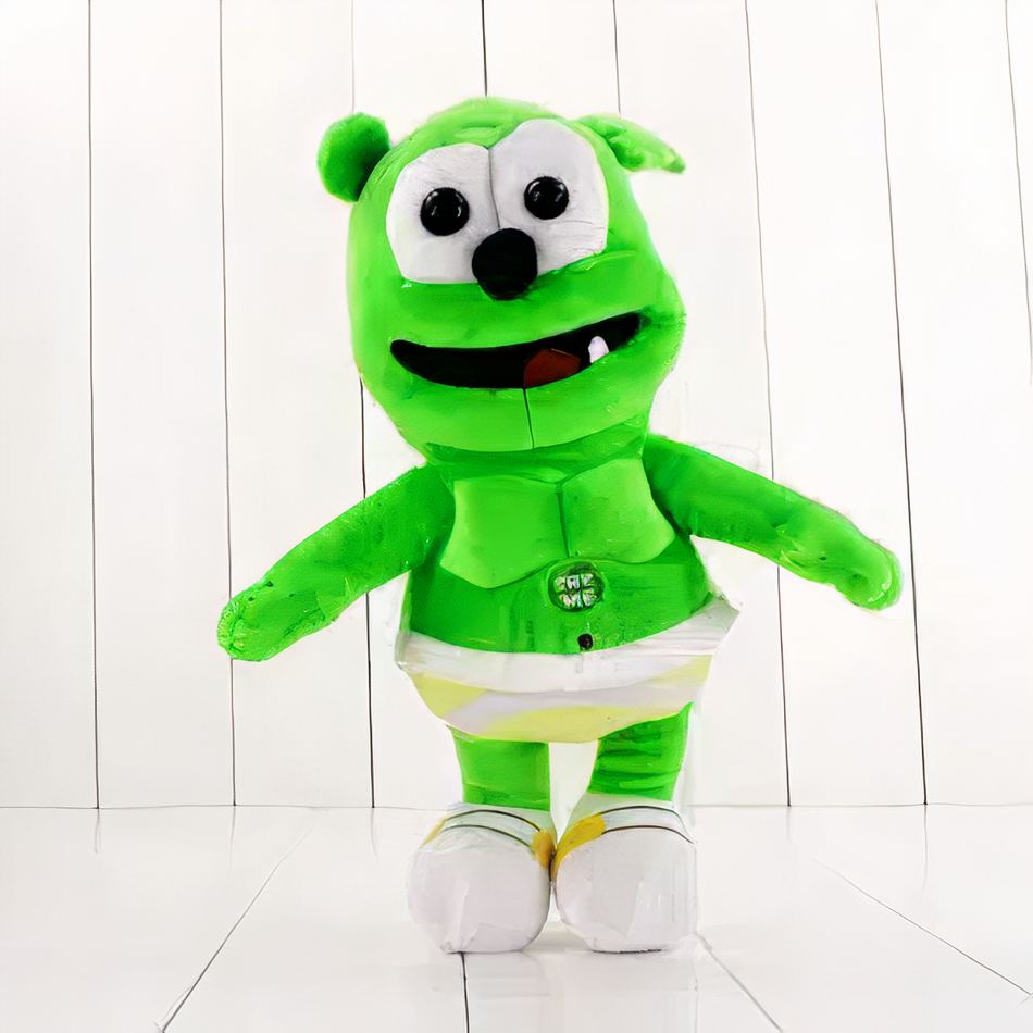 Peluche musicale verte douce pour chambre enfant