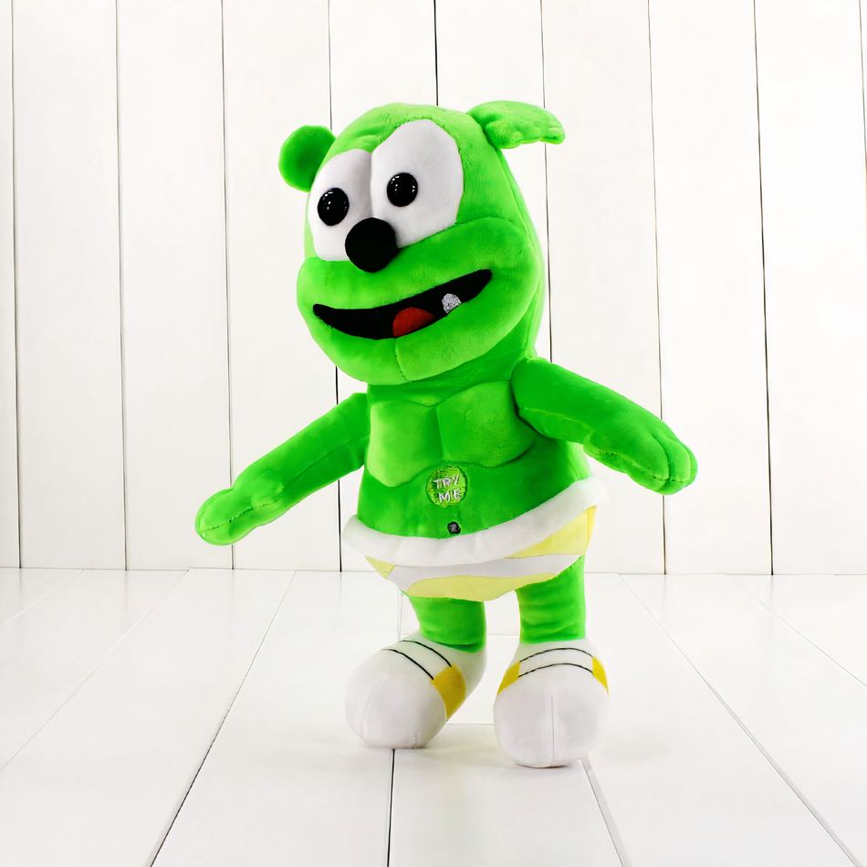 Peluche musicale verte douce pour chambre enfant