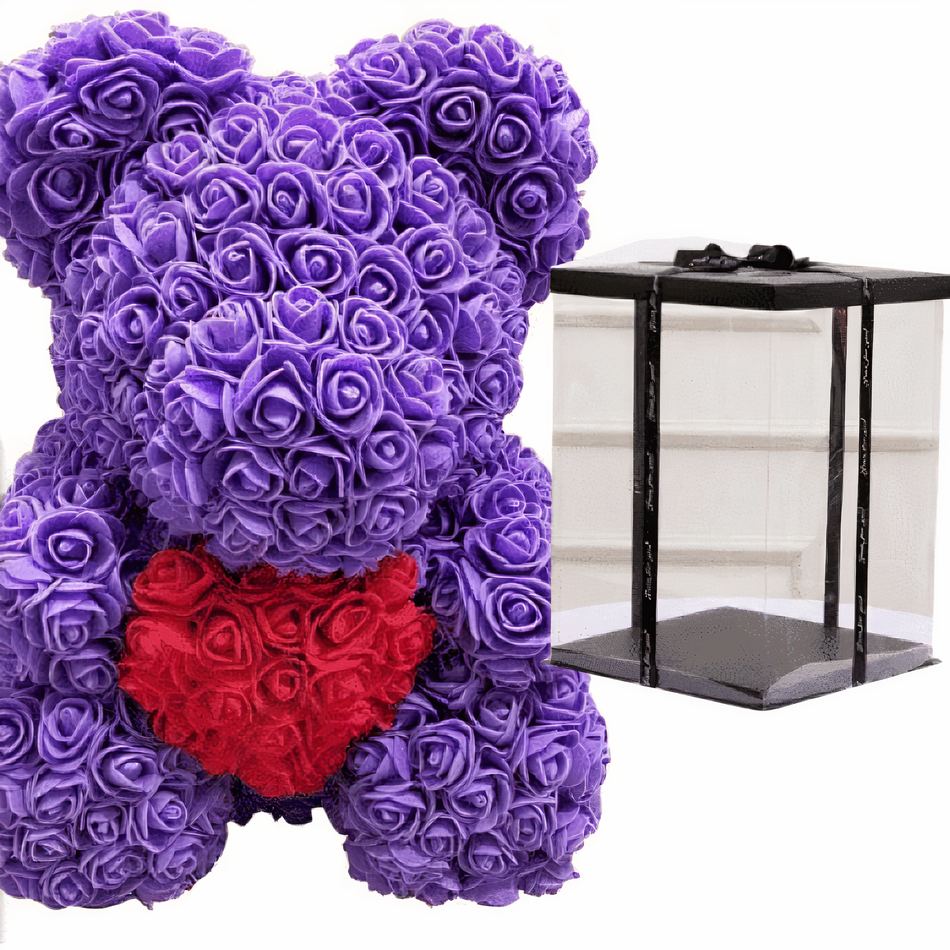 Peluche ours roses violettes douce collection unique