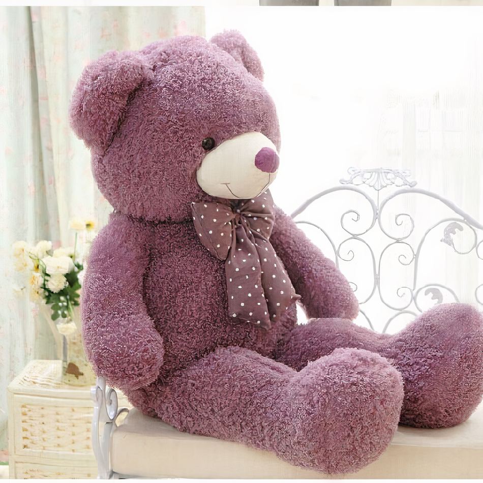 Peluche ours violet géant doux câlin chambre enfant