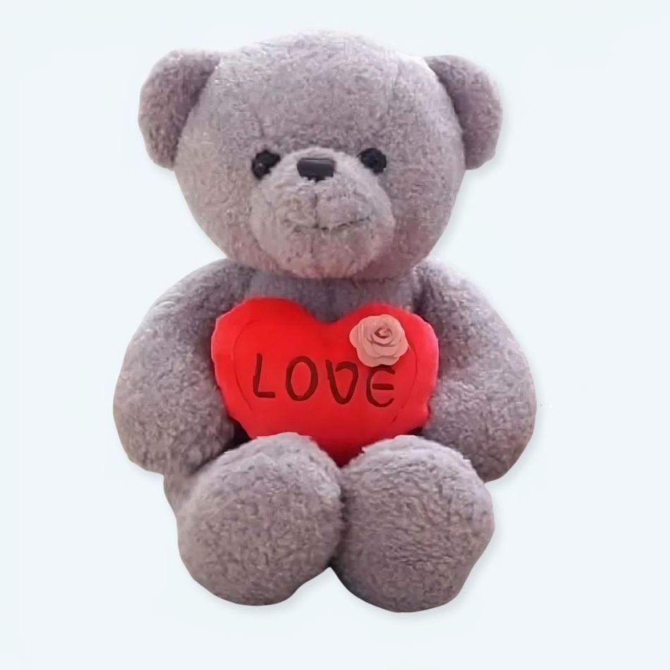 Peluche ourson gris câlin doux enfant chambre déco