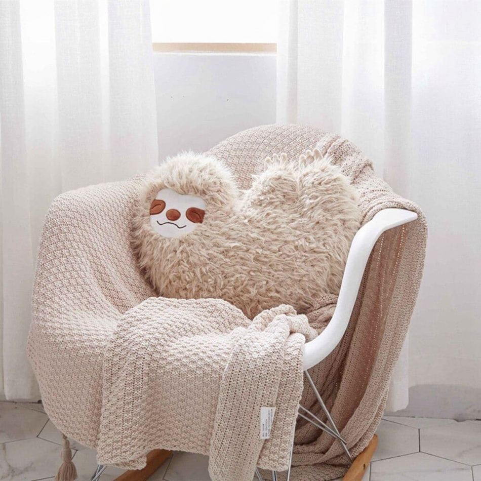 Peluche paresseux cœur enfant doux confortable câlin