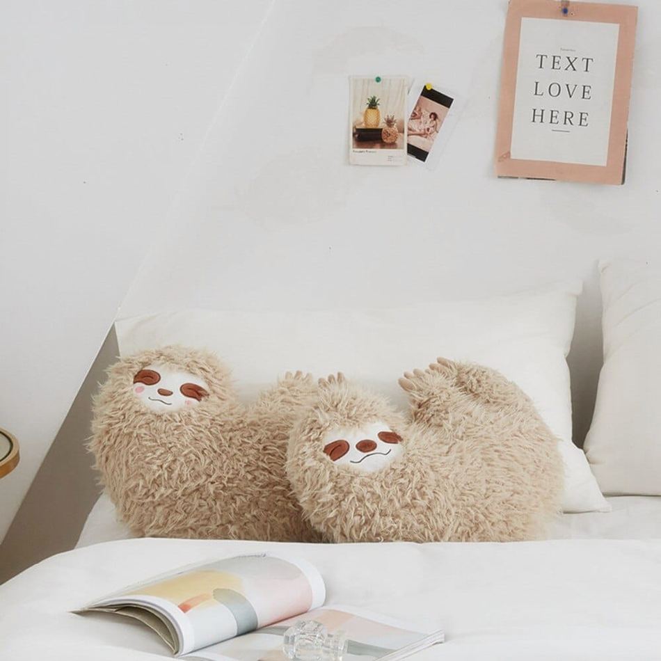 Peluche paresseux cœur enfant doux confortable câlin