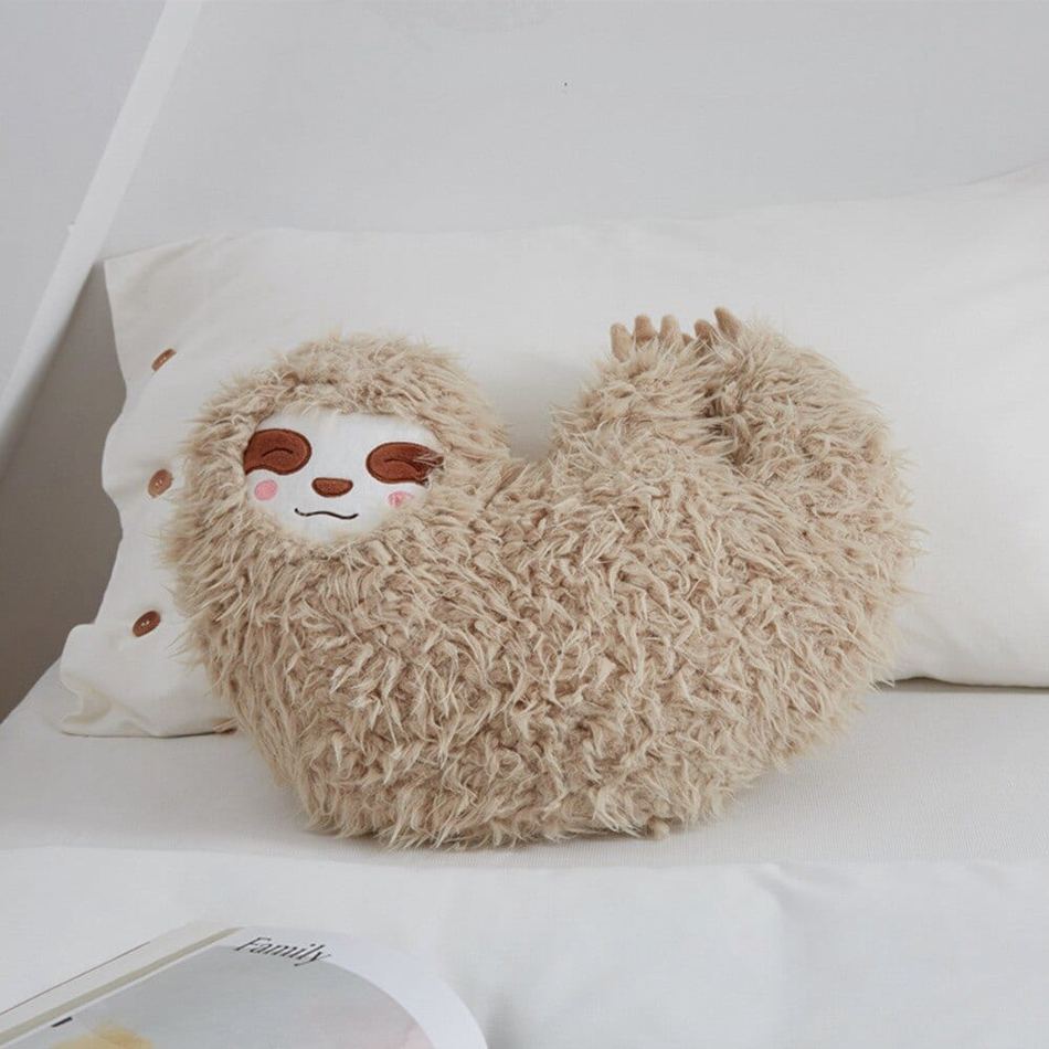 Peluche paresseux cœur enfant doux confortable câlin