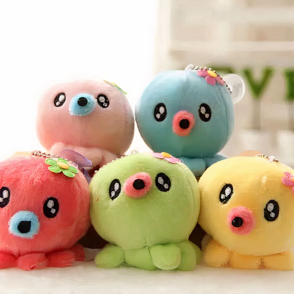 Peluche pieuvre mignonne porte-clés rose kawaii douce