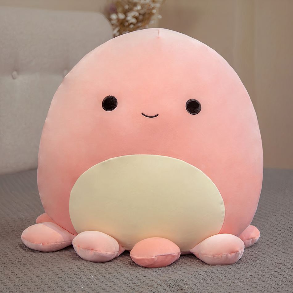 Peluche pieuvre oreiller doux confort maison cocooning