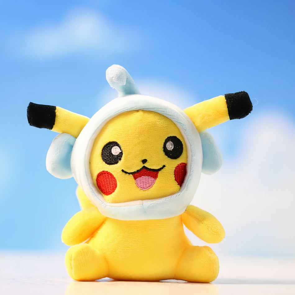 Peluche Pikachu porte-clés chapeau enfant Pokémon doux
