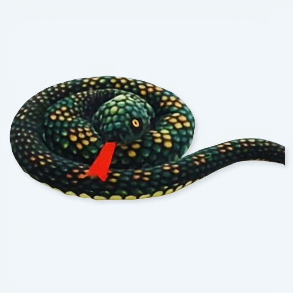 Peluche python vert doux jungle serpent réaliste peluche