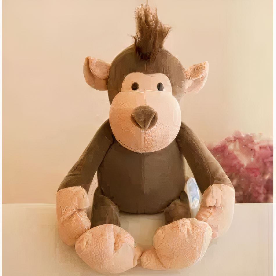 Peluche singe marron doux enfant jungle câlin