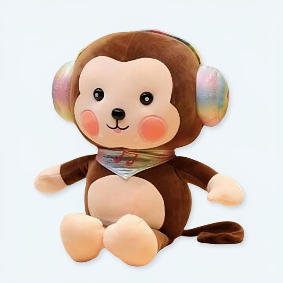 Peluche singe marron kawaii doux câlin enfant chambre