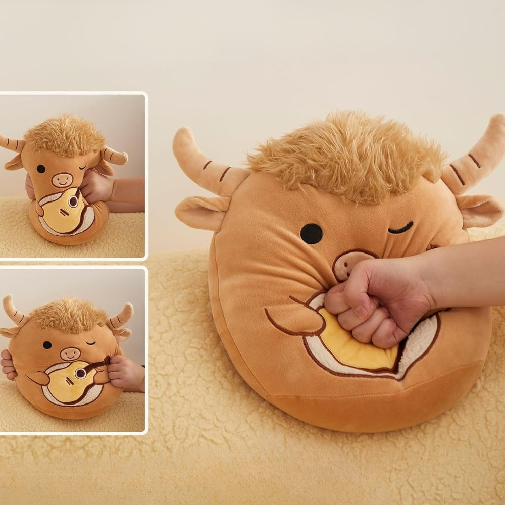 Peluche taureau musicien douce Squishmallow amusant