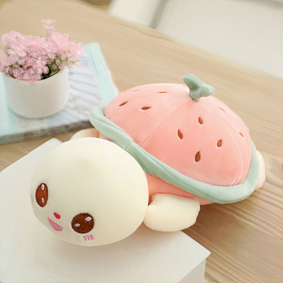 Peluche tortue fruit douce enfant joyeux câlin amusant