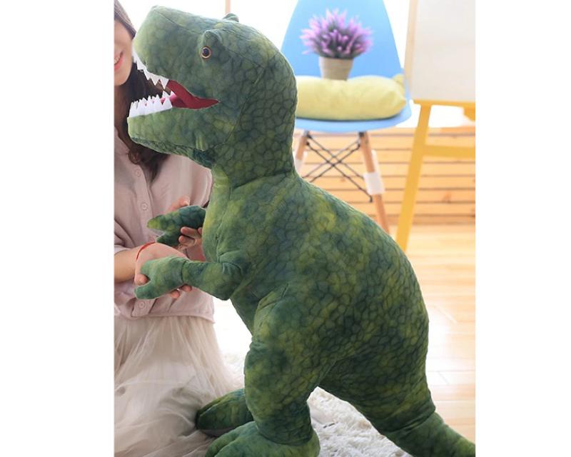 Peluche tyrannosaure vert géant doux enfant jurassique