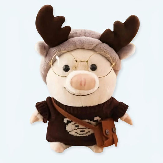 Peluche cochon renne douce hiver enfant câlin