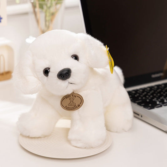 Peluche chien golden retriever blanc