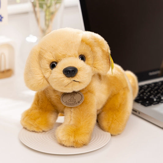 Peluche chien golden retriever doré mignonne