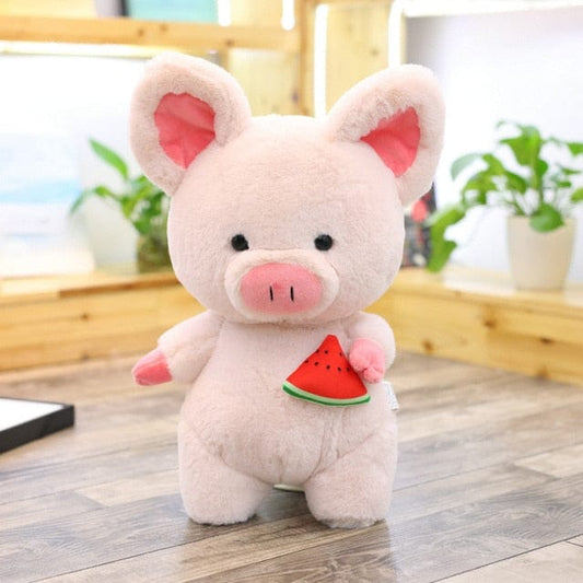 Cochon Peluche Géante  Pompom | Peluche World 28 cm / Fruit Rose