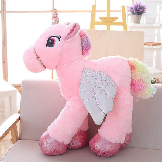 Grande Peluche Licorne Rose  Solara | Peluche World 60 cm