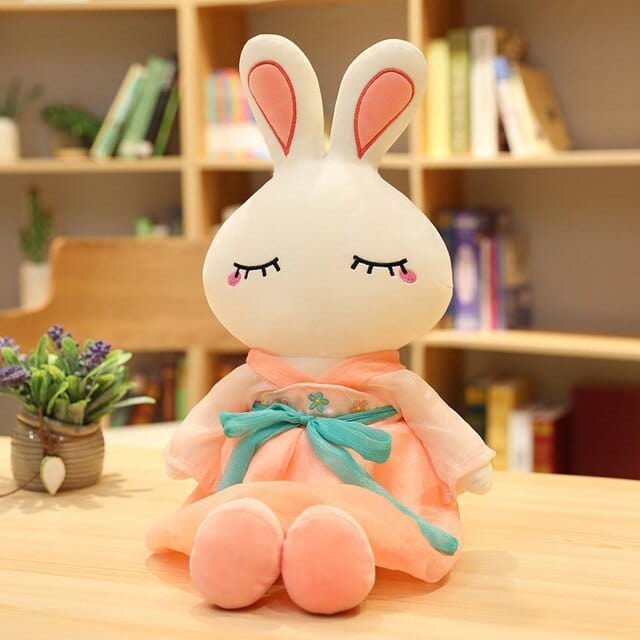 Gros Lapin Peluche  Vivi | Peluche World Rose Yeux Fermé