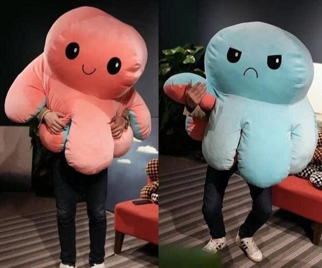 La pieuvre géante - peluche réversible