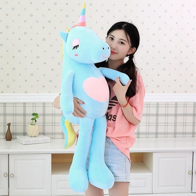 Licorne Géante Bleu  Nova | Peluche World 60 cm