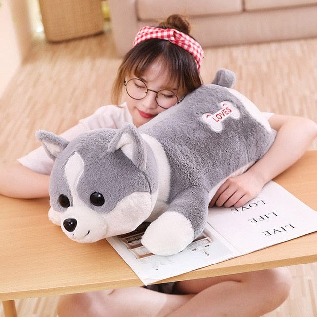 Nounours Loup Gris  Grisou Neigeux | Peluche World 60 cm