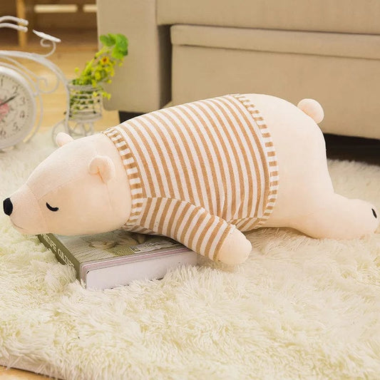 Ours en peluche géant blanc et habillé