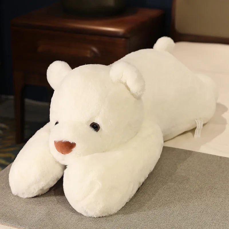 Ours en peluche polaire allongé