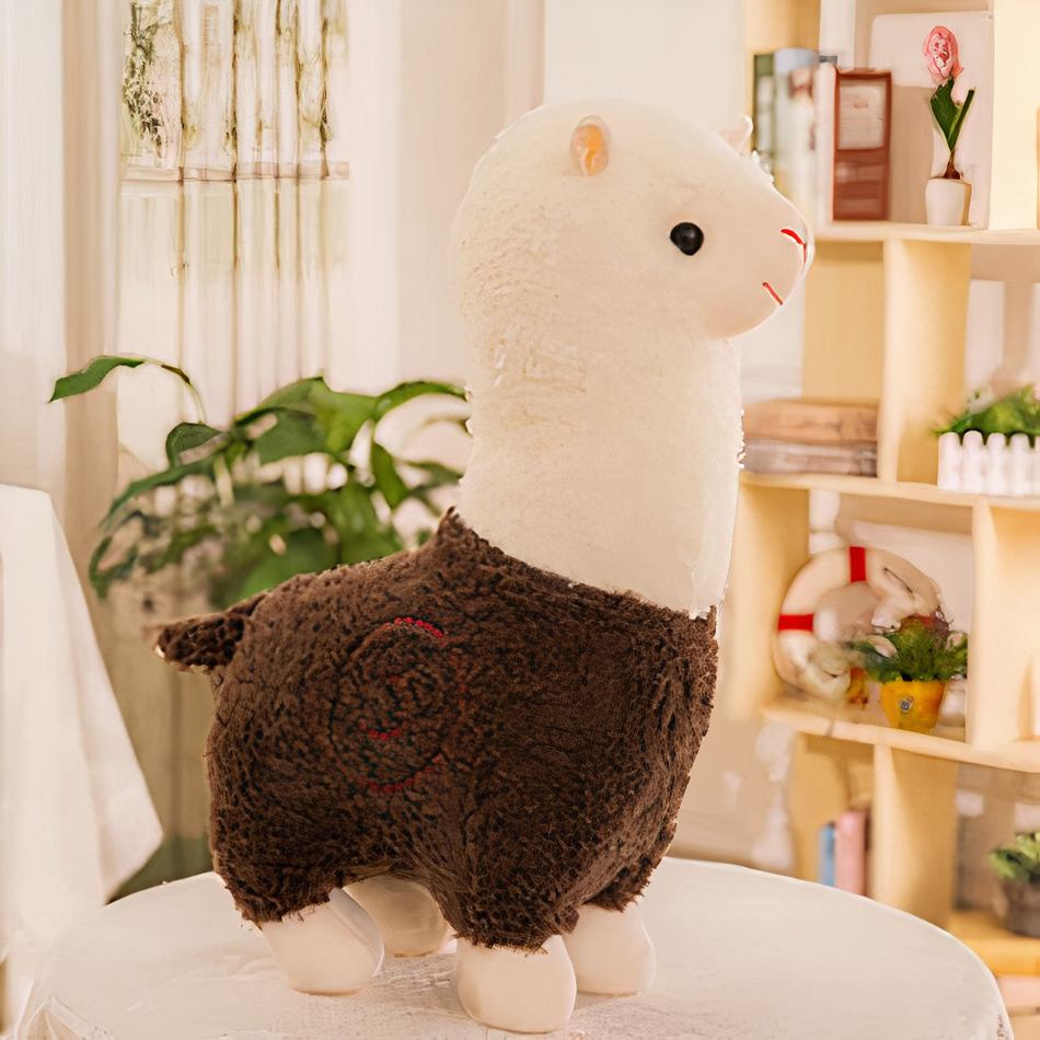 Peluche alpaga robe colorée doux et câlin enfant