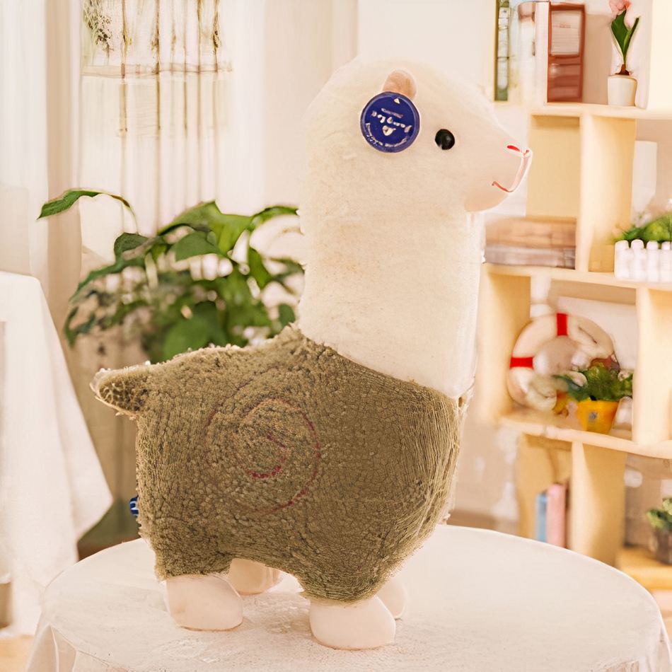 Peluche alpaga robe colorée doux et câlin enfant