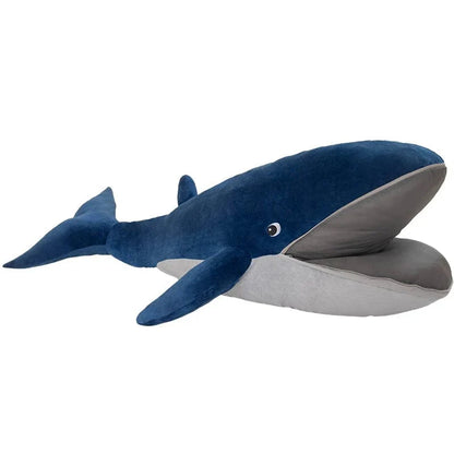 Peluche baleine bleue à la bouche ouverte