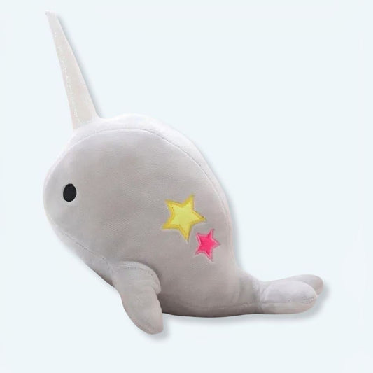 Peluche baleine grise magique câline douce univers marin