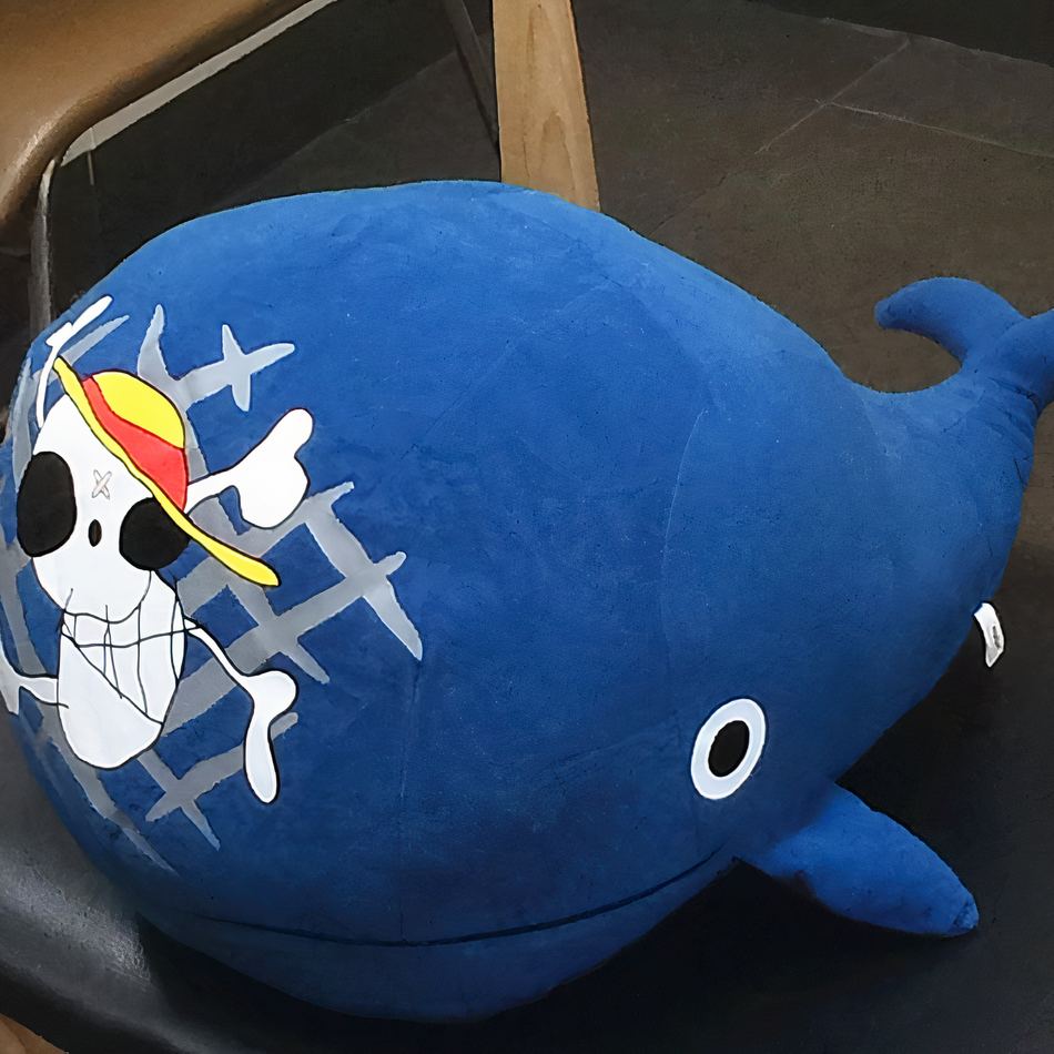 Peluche baleine Laboon douce One Piece câlin marin