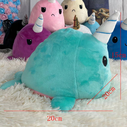 Peluche baleine licorne verte douce enfant magique