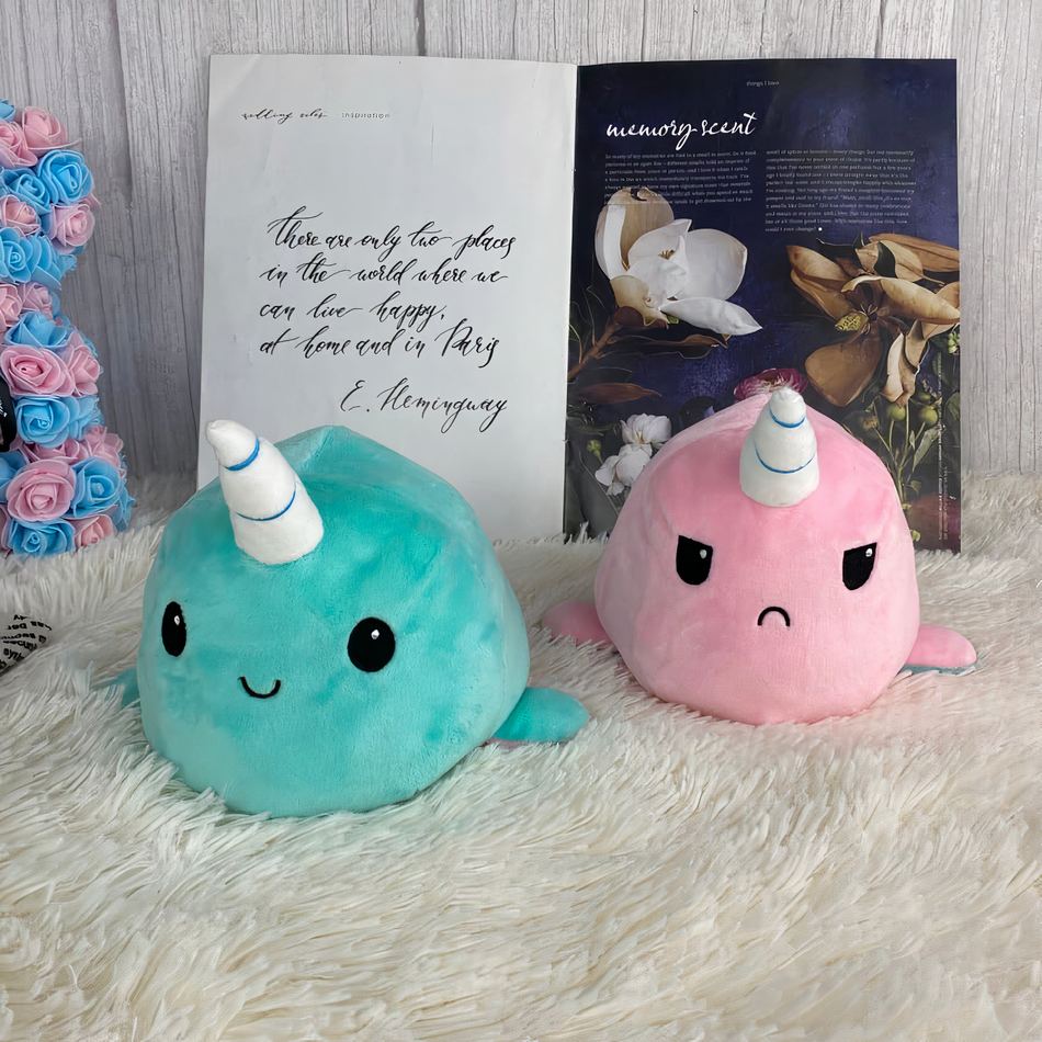 Peluche baleine licorne verte douce enfant magique