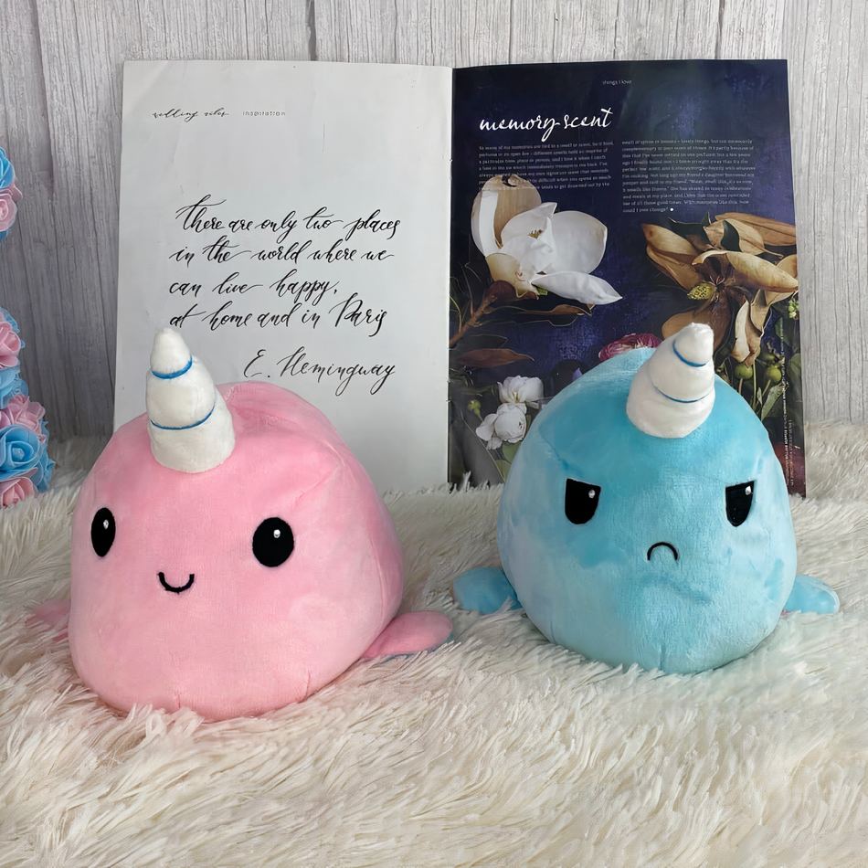 Peluche baleine licorne verte douce enfant magique