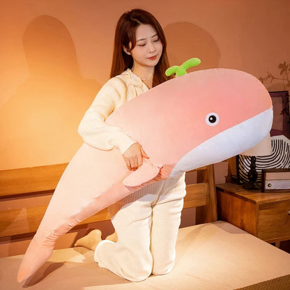 Peluche baleine pastel géante douce chambre déco